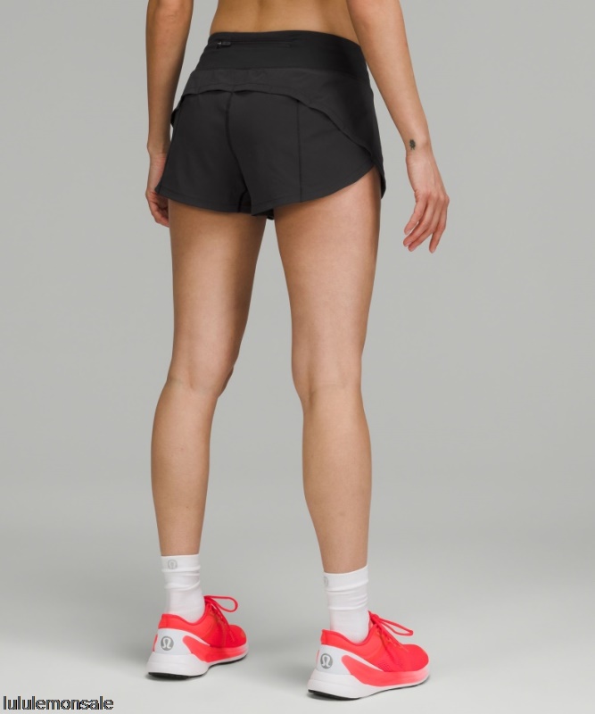 Lululemon Damen DELULU357 | Speed Up Low-rise Liniert Short 25 Schwarz